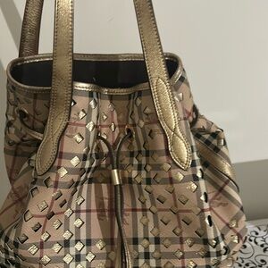 Burberry Laser Cut Haymarket Shoulder Bag